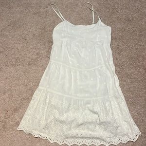 Light green dress, has polka dots